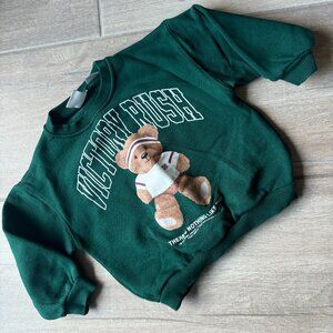Zara "Victory Rush" Teddy Bear Graphic Sweatshirt, Size 2 years